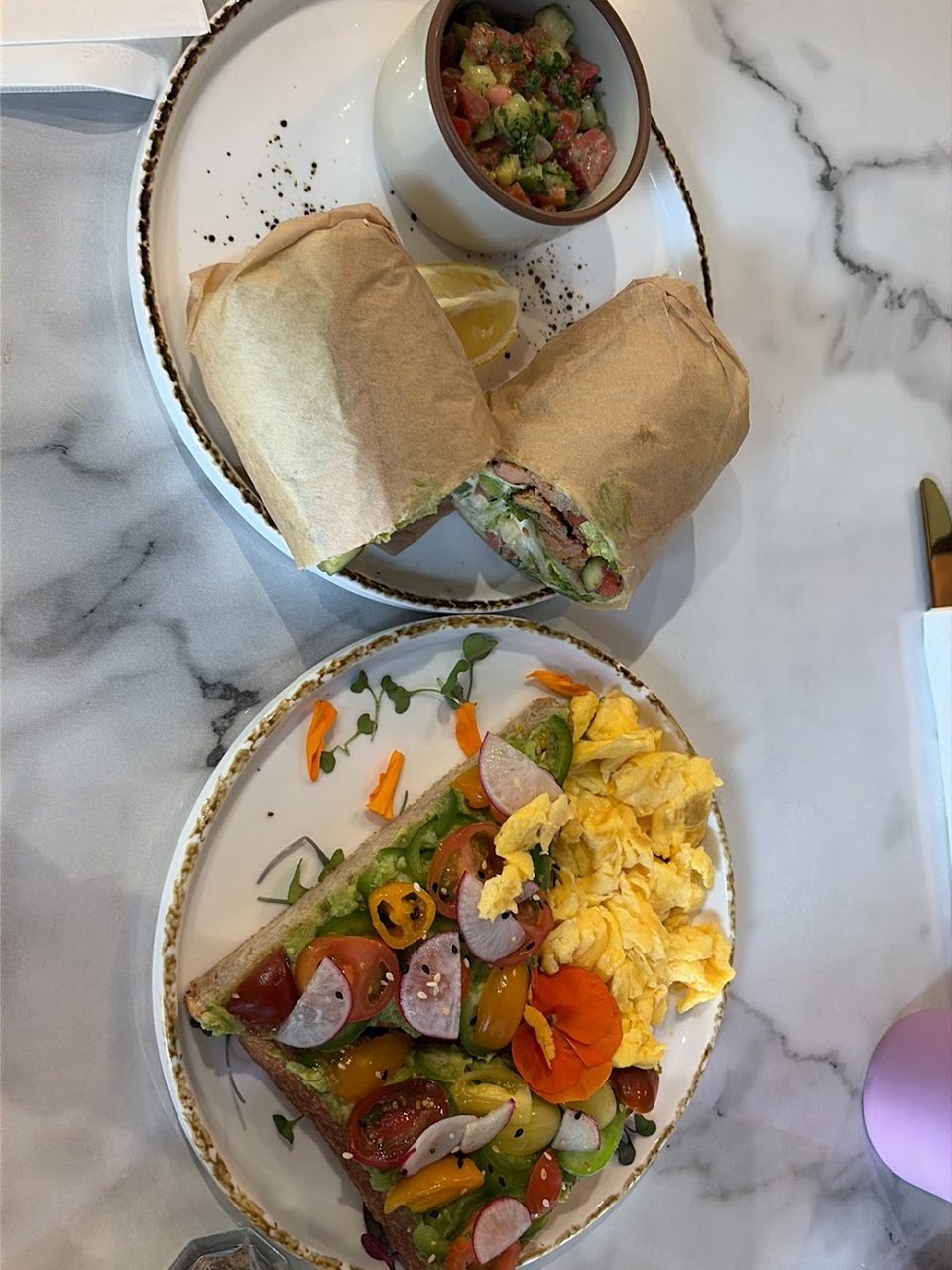 Menu pages listing mariscos and classic Mexican plates.